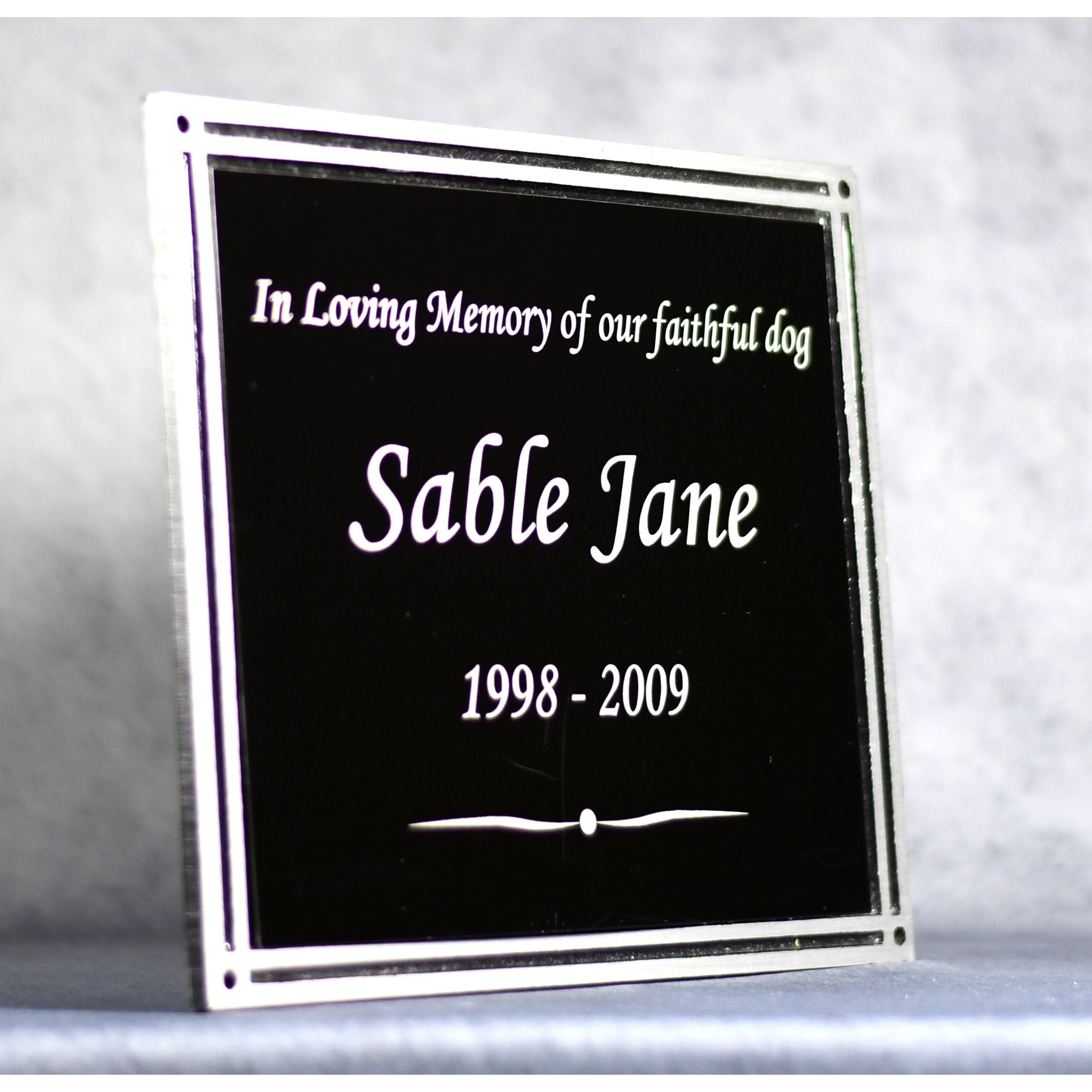 Cast Aluminum Black/Silver Plaque